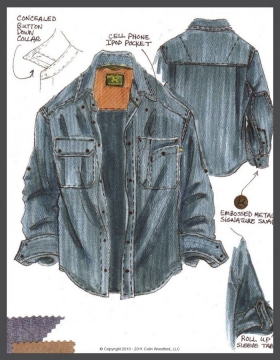 John Deere Chambray Denim Utility Work Shirt