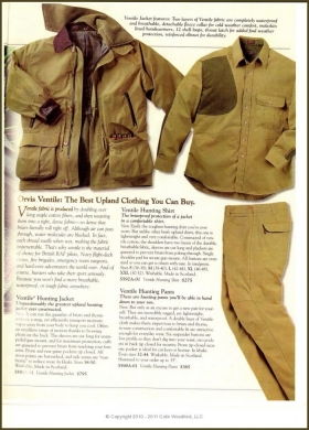 Orvis Ventile Upland Clothing